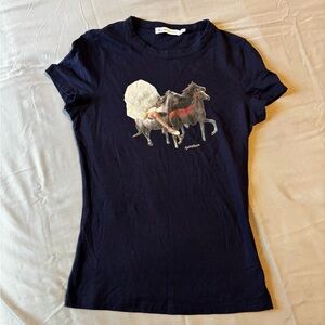 🐴 See by Chloé Navy Equestrian Graphic Tee — French Designer